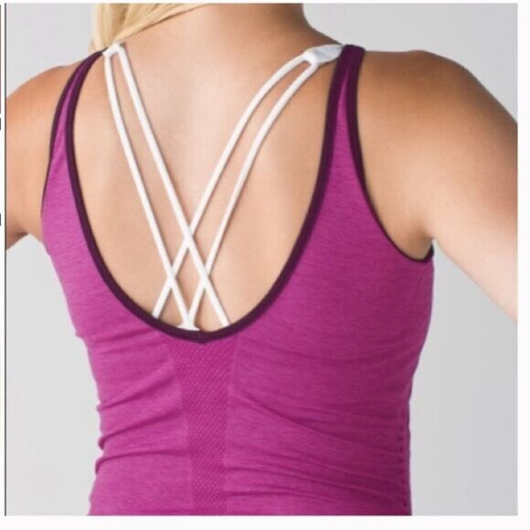 LULULEMON In the Flow Tank Purple Tank Top Size 10 - Picture 4 of 15